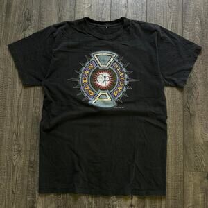 Vintage 90s Ocean Pacific Black Faded Surf Skate Graphic Tee Cotton Shirt